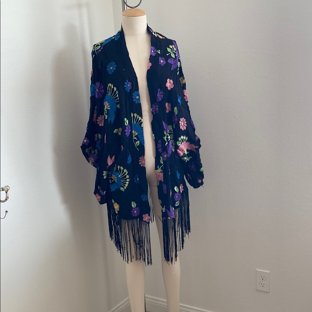 Millau Floral Fringe Kimono